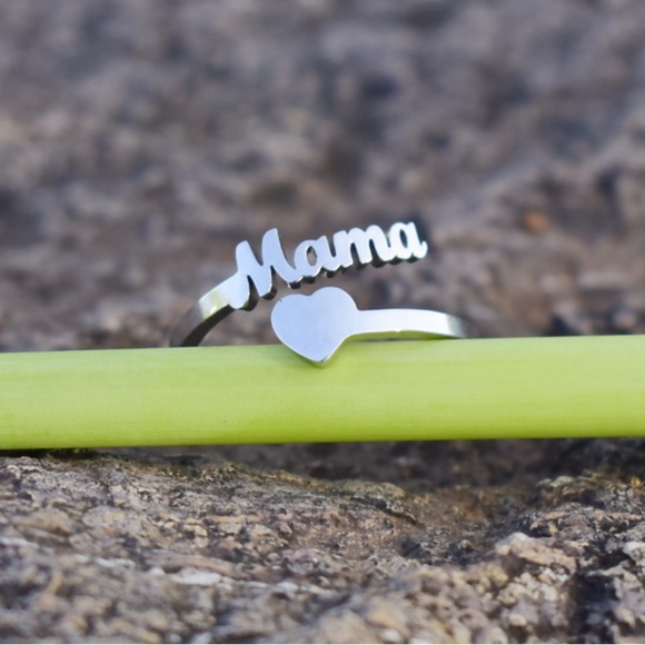 NEW MAMA STERLING STERLING ADJUSTABLE RING, CUTE RING, SHINY RING. - Picture 6 of 7